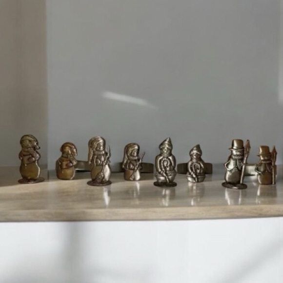 Vintage-New in Box Set of 8 Belk Pewter Christmas Napkin & Place Card Holders - Picture 12 of 14